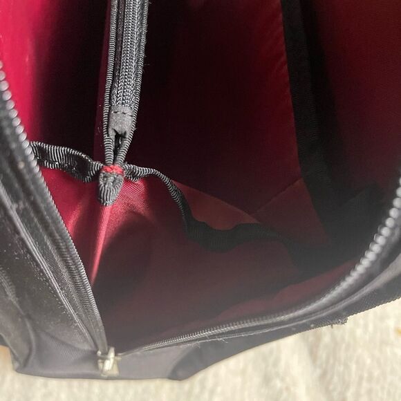 Victorinox Swiss Black Canvas &leather laptop Bag Briefcase silver tone hardware - Picture 16 of 16